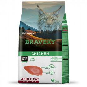 Bravery Adult Cat Sterilized Chicken 2 kg DETALLE EMPAQUE