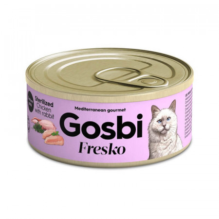 Gosbi Fresko Lata Pollo y Conejo Gato Esterlizado