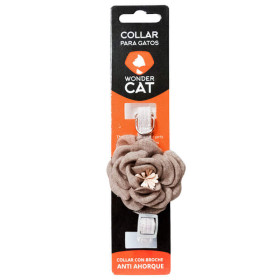 Wonder Cat Collar con Flor Café