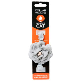 Wonder Cat Collar con Flor Gris