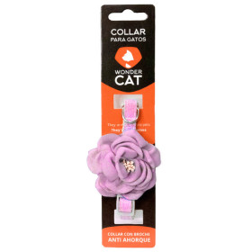 Wonder Cat Collar con Flor Rosa