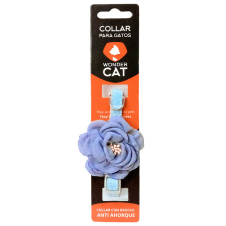 Wonder Cat Collar con Flor Celeste